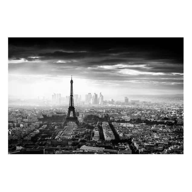 Quadros Paris The Eiffel Tower From Above Black And White