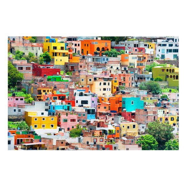Quadros cidades Coloured Houses Front Guanajuato