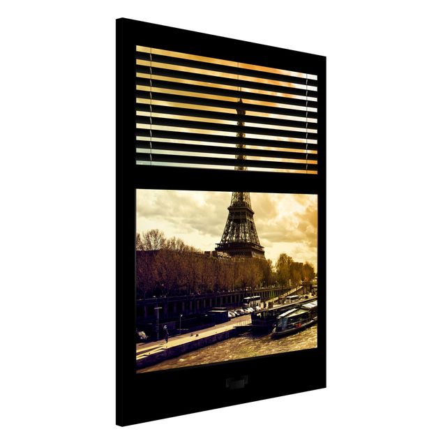 decoraçoes cozinha Window View Blinds - Paris Eiffel Tower sunset