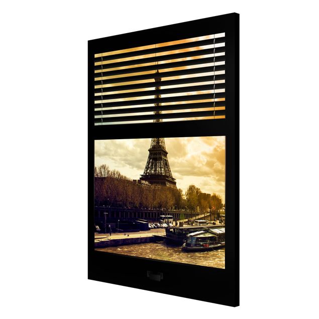 Quadros cidades Window View Blinds - Paris Eiffel Tower sunset