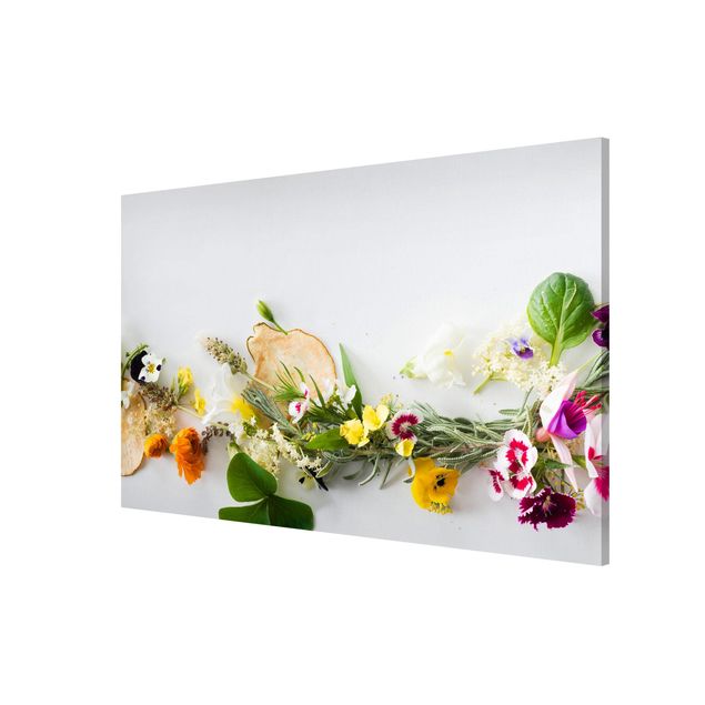 Quadros magnéticos flores Fresh Herbs With Edible Flowers