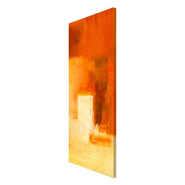 quadros abstratos modernos Petra Schüßler - Composition In Orange And Brown 03