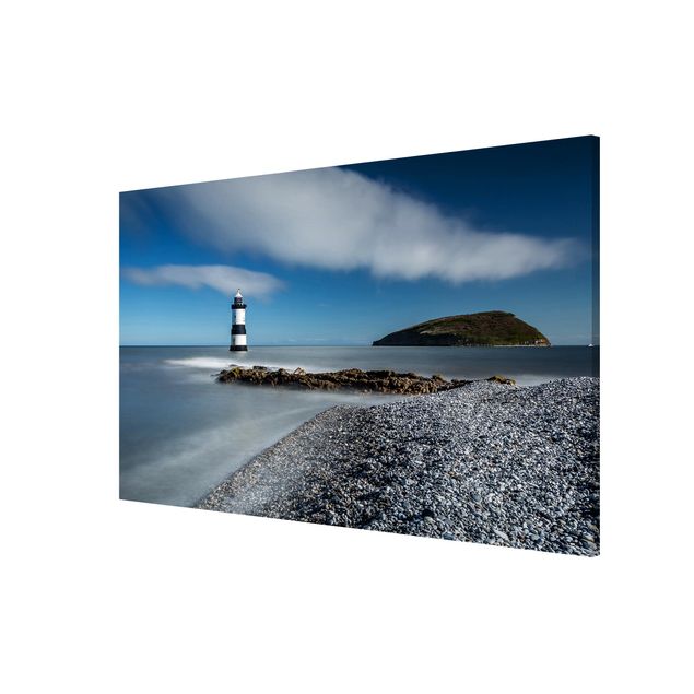 quadro de praia Lighthouse In Wales