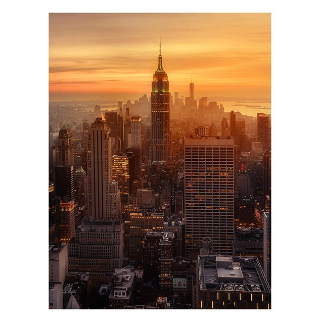 Quadros Nova Iorque Manhattan Skyline Evening
