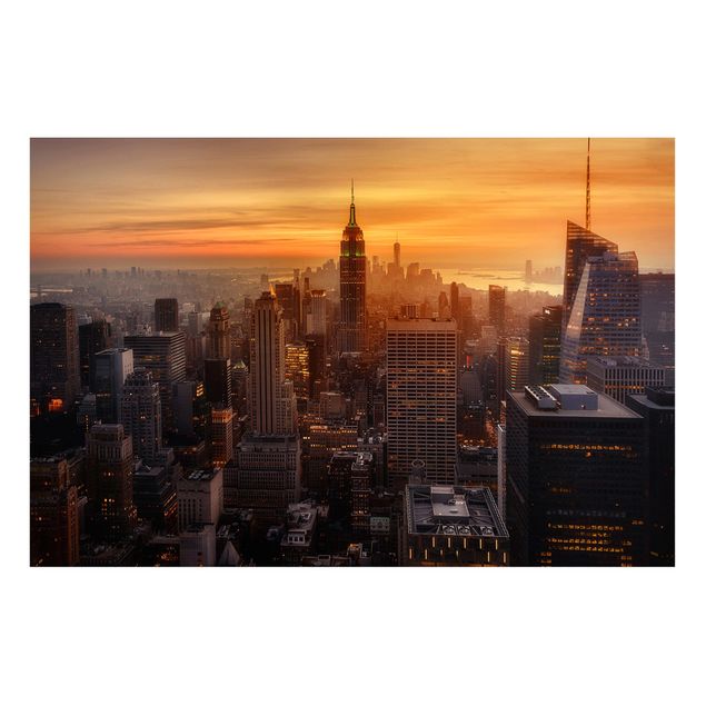 Quadros Nova Iorque Manhattan Skyline Evening