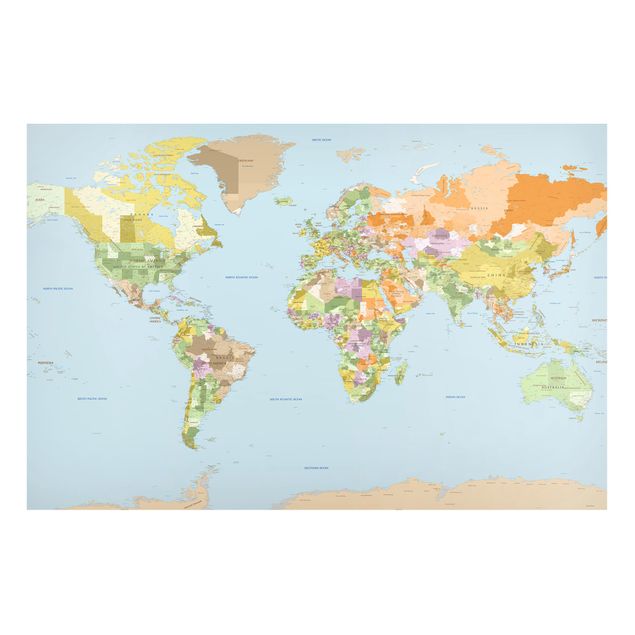 Quadros magnéticos mapas Political World Map
