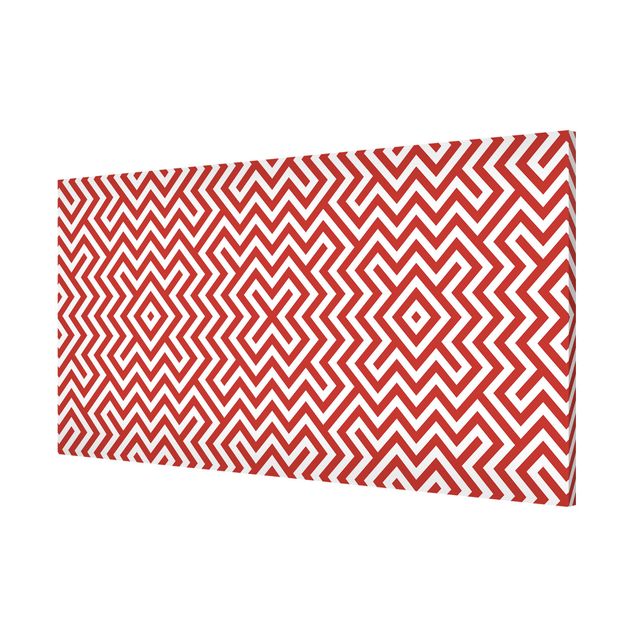 quadros decorativos para sala modernos Red Geometric Stripe Pattern