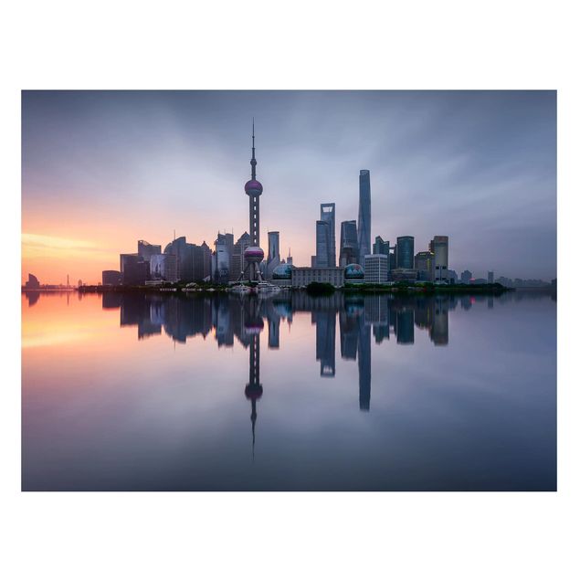 Quadros cidades Shanghai Skyline Morning Mood
