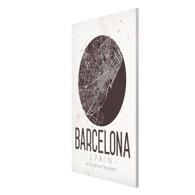 Quadros magnéticos frases Barcelona City Map - Retro