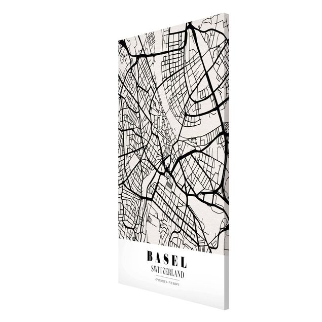 Quadros magnéticos frases Basel City Map - Classic