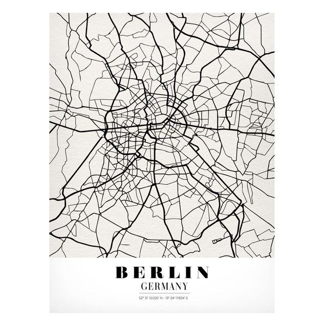 Quadros magnéticos mapas Berlin City Map - Classic