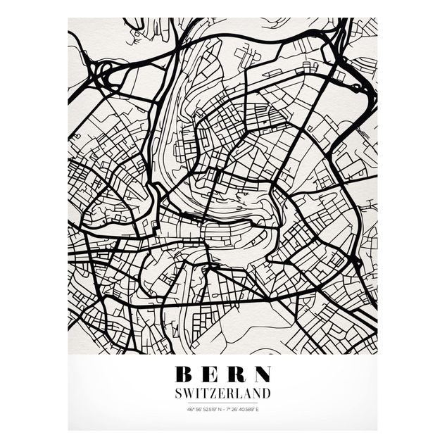 Quadros magnéticos mapas Bern City Map - Classical