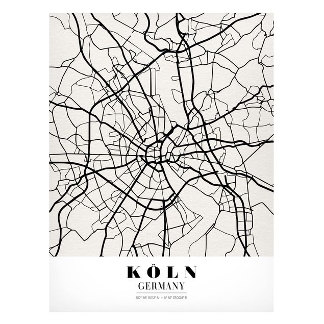 Quadros magnéticos mapas Cologne City Map - Classic
