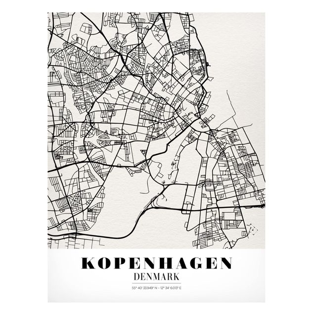 Quadros magnéticos mapas Copenhagen City Map - Classic
