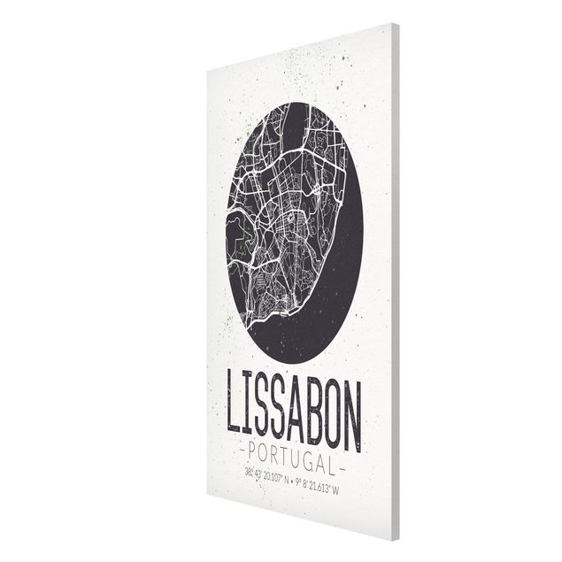 Quadros magnéticos frases Lisbon City Map - Retro
