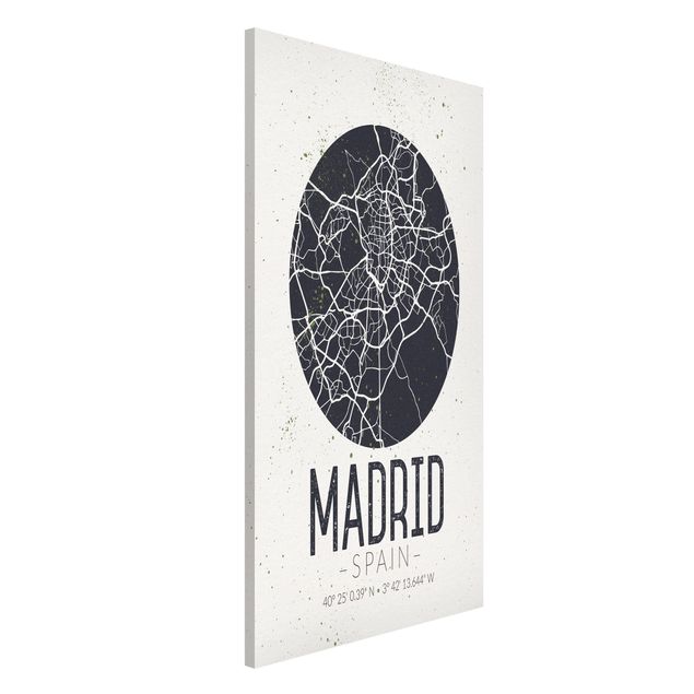 decoraçao para parede de cozinha Madrid City Map - Retro