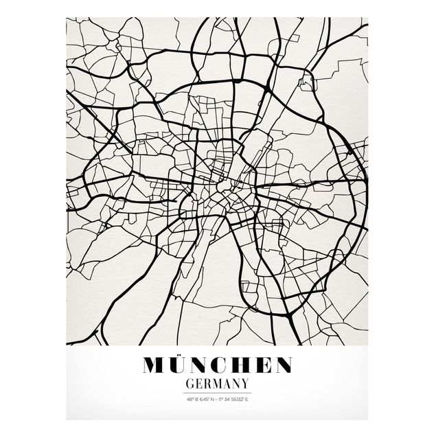Quadros magnéticos mapas Munich City Map - Classic