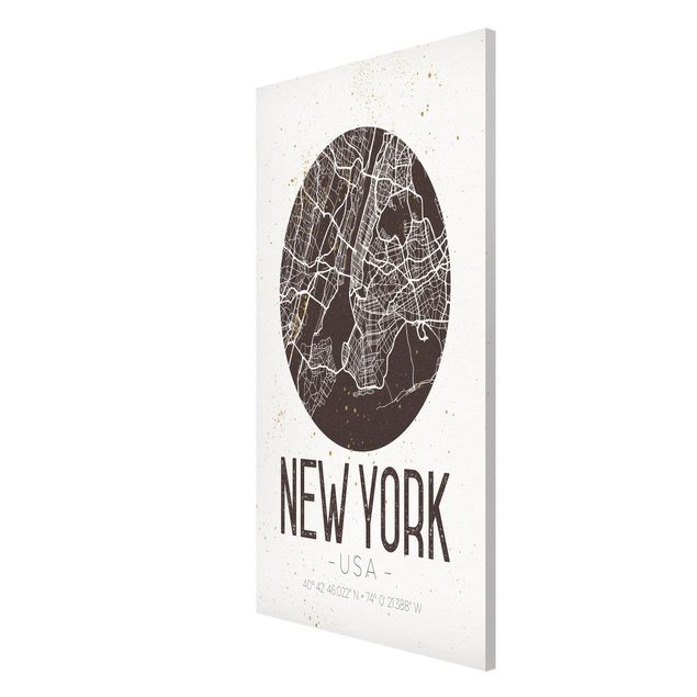 Quadros magnéticos mapas New York City Map - Retro