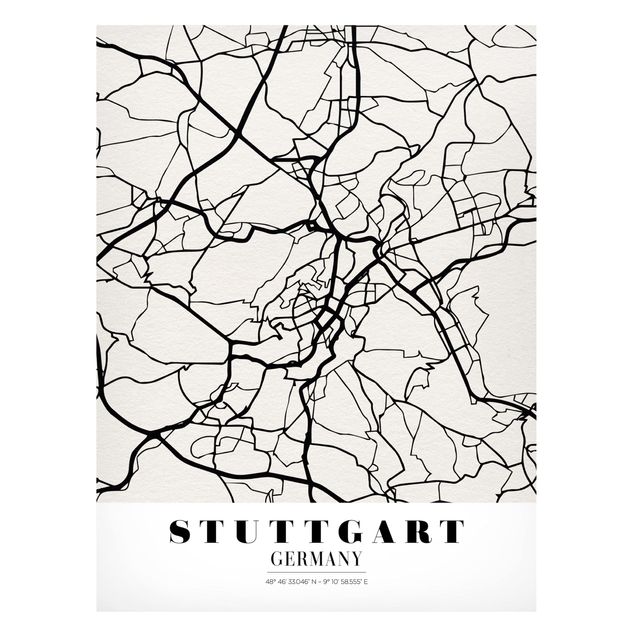 Quadros magnéticos mapas Stuttgart City Map - Classic
