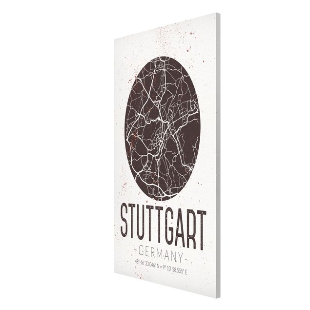 Quadros magnéticos frases Stuttgart City Map - Retro