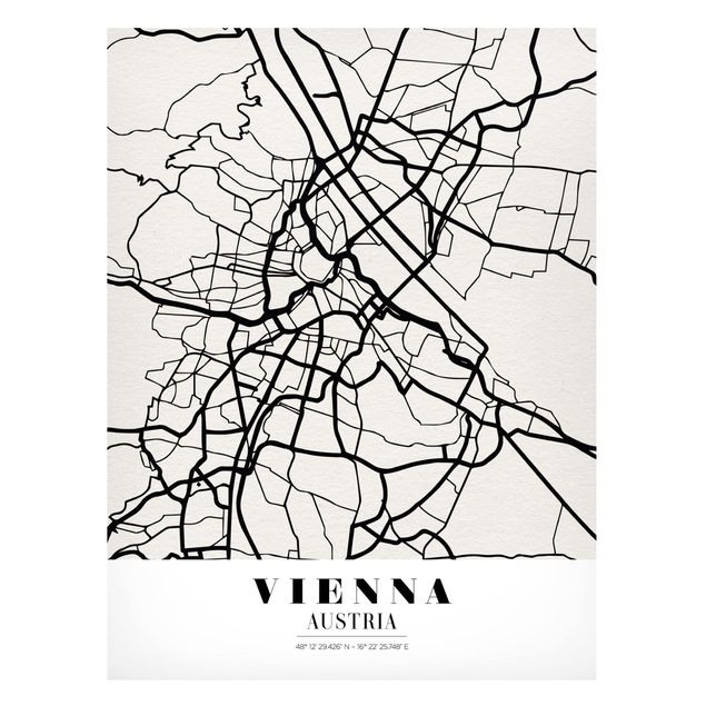 Quadros magnéticos mapas Vienna City Map - Classic