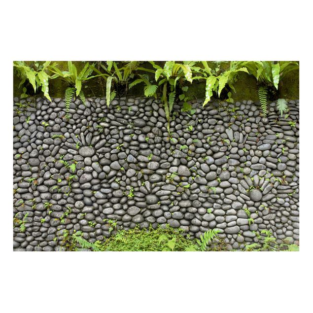 Quadros 3D Stone Wall With Plants
