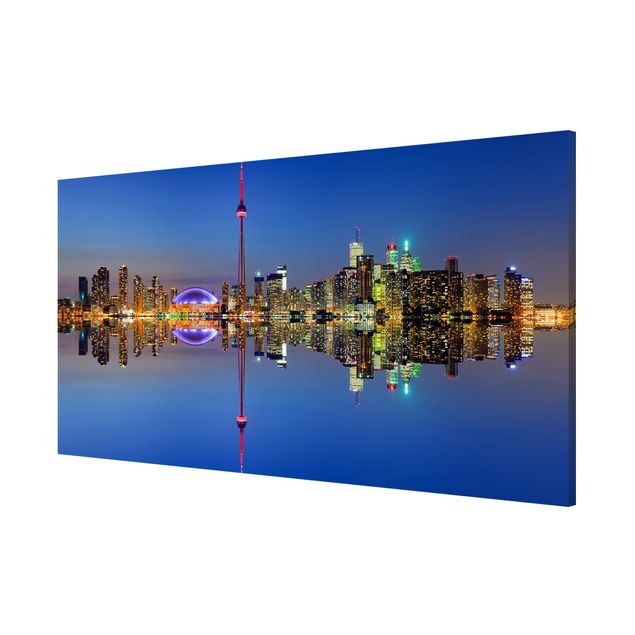quadros decorativos para sala modernos Toronto City Skyline Before Lake Ontario