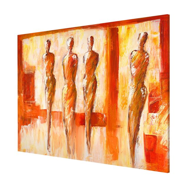 Quadros abstratos Petra Schüßler - Four Figures In Orange