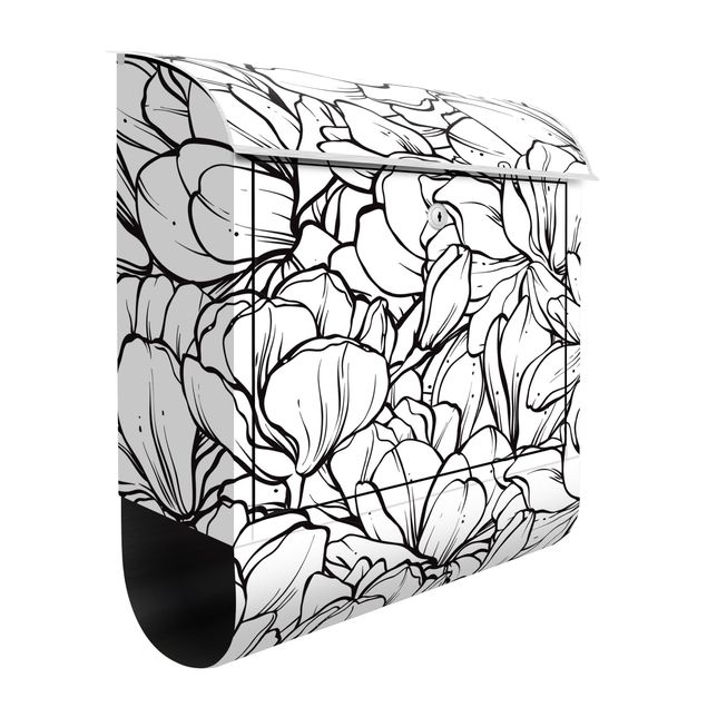 Caixas de correio em preto e branco Sea Of Magnolia Blossoms Black And White