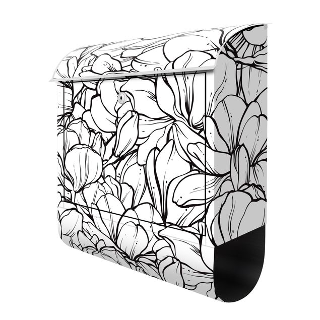 caixas de correio Sea Of Magnolia Blossoms Black And White