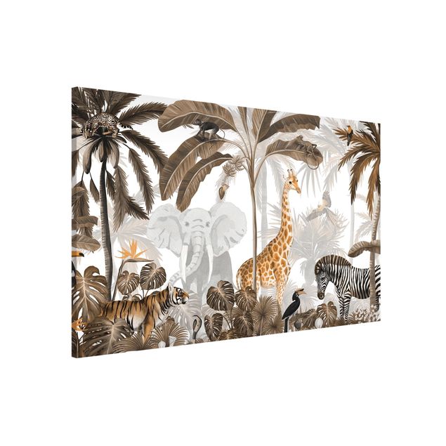 decoração para quartos infantis Majestätische Tierwelt im Dschungel Sepia