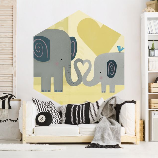 papel de parede moderno Mum And I - Elephants