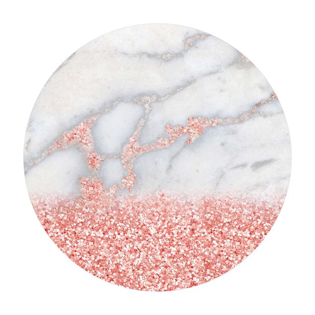 Tapetes cinza Marble Optics With Light Pink Confetti