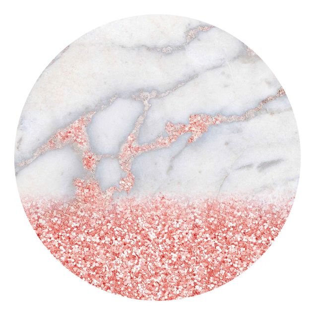 papel de parede imitando pedra Marble Look With Pink Confetti