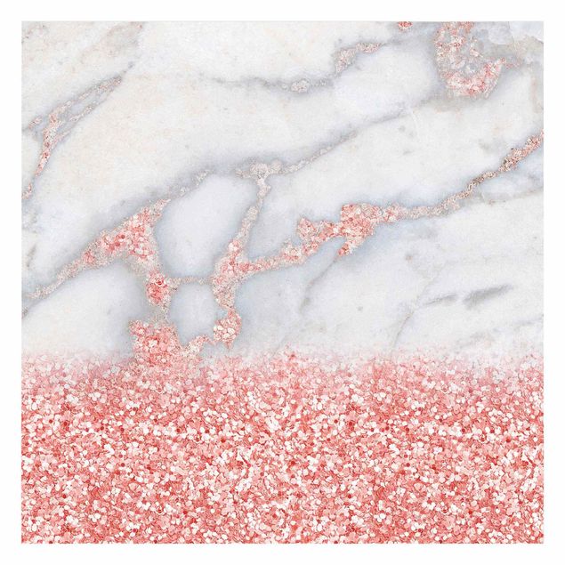 papel parede cinza Marble Look With Pink Confetti