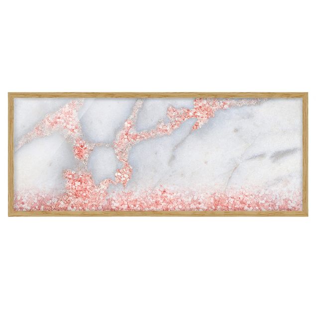 Quadros abstratos Marble Look With Pink Confetti