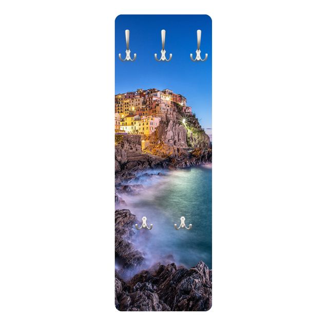Cabides de parede em azul Manarola Cinque Terre