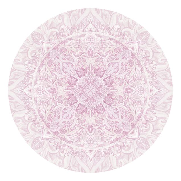 papel de parede moderno Mandala Watercolour Ornament Pink