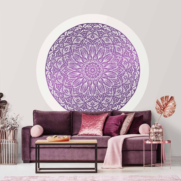 Papel de parede ornamental Mandala Ornament In Purple