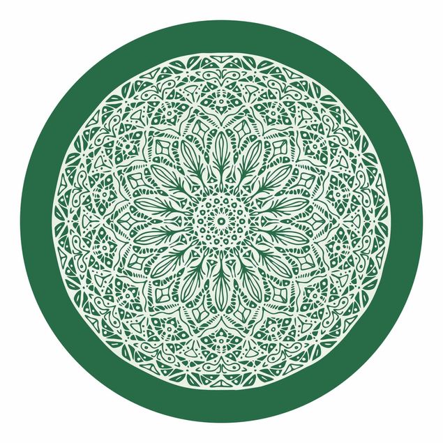 Papel de parede zen Mandala Ornament Green Backdrop