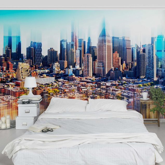 Papel de parede New York Manhattan Skyline Urban Stretch