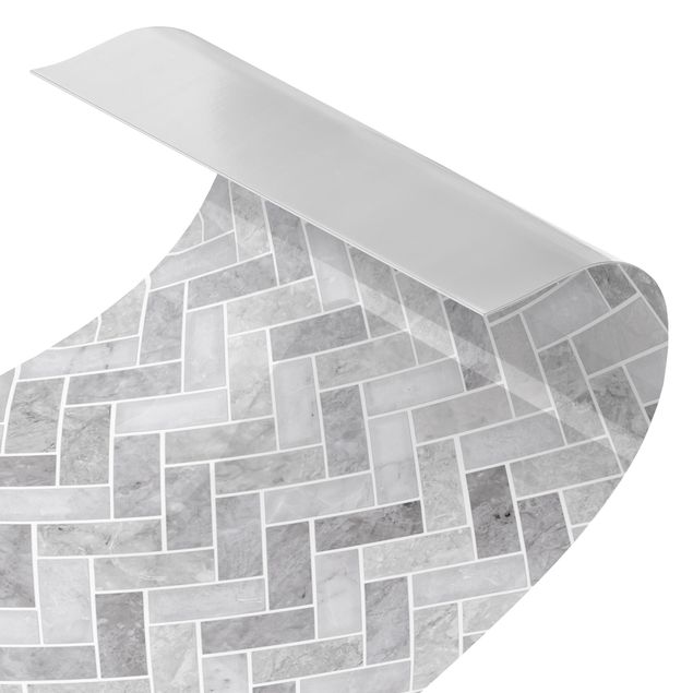 Revestimento de parede para duche Marble Fish Bone Tiles - Medium Grey