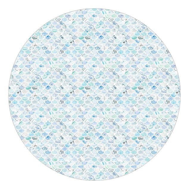 Papel de parede padrões Marble Pattern Sea Blue