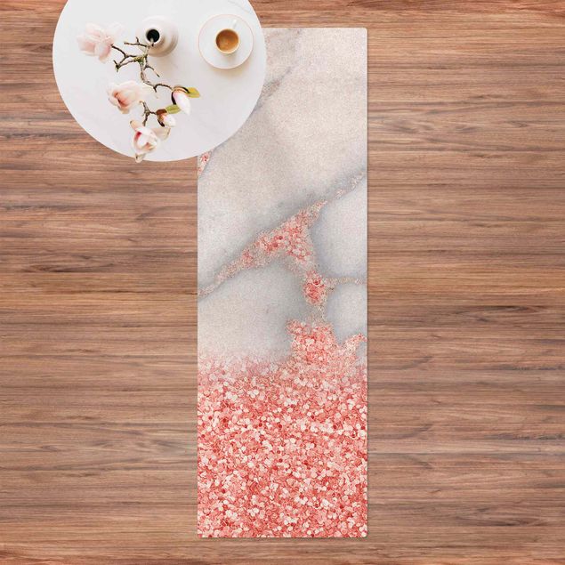 decoraçoes cozinha Marble Optics With Light Pink Confetti