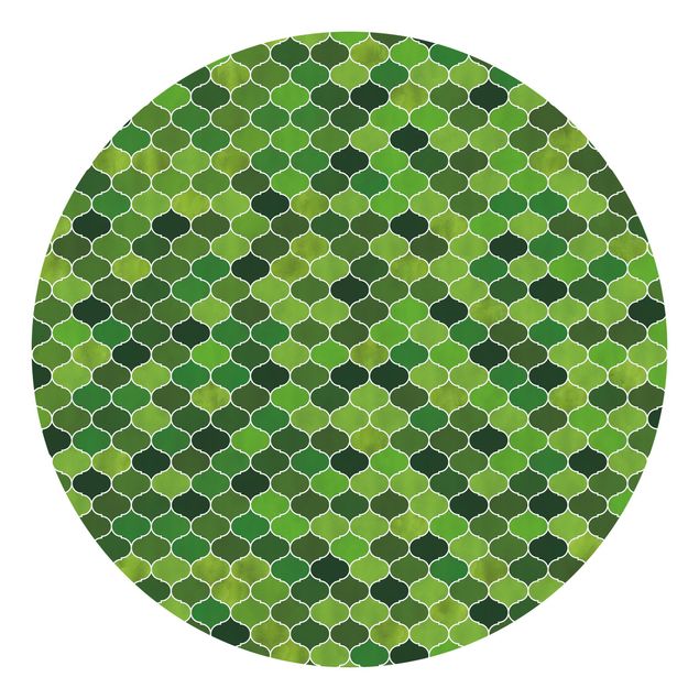 papel de parede para quarto de casal moderno Moroccan Watercolour Pattern Green