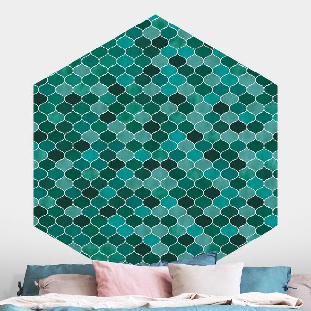Papel de parede geométrico Moroccan Watercolour Pattern