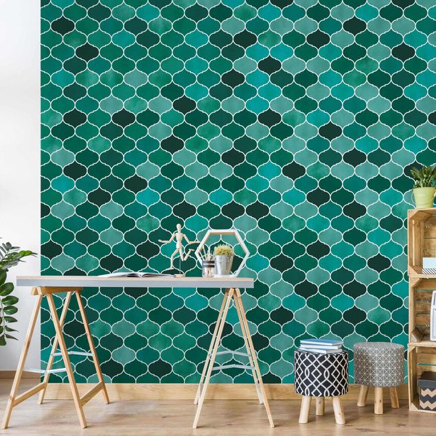 Papel de parede padrões Moroccan Watercolour Pattern
