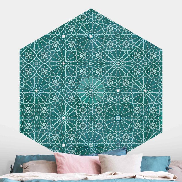 Papel de parede geométrico Moroccan Flower Pattern