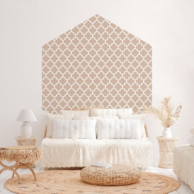 decoraçao cozinha Moroccan Pattern With Ornaments In Front Of Beige