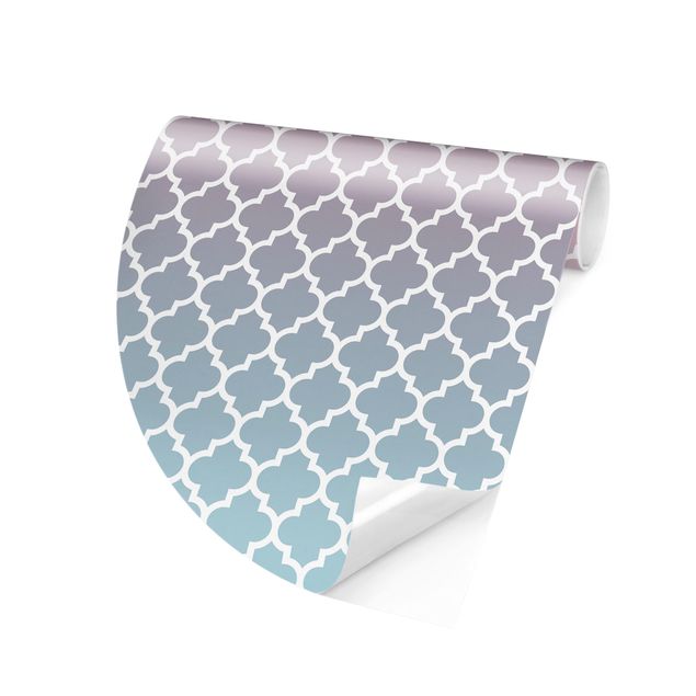 Papel de parede padrões Moroccan Pattern With Gradient In Pink Blue